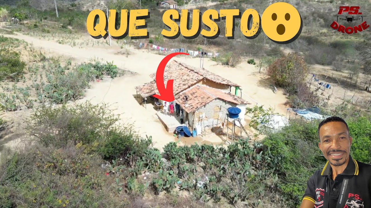 Moradores se assustam com drone do PS na caatinga. (voo 434)