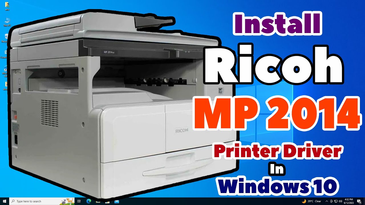 Как загрузить и установить драйвер принтера Ricoh MP 2014 / 2014D / 2014AD на ПК или ноутбук с Wi...