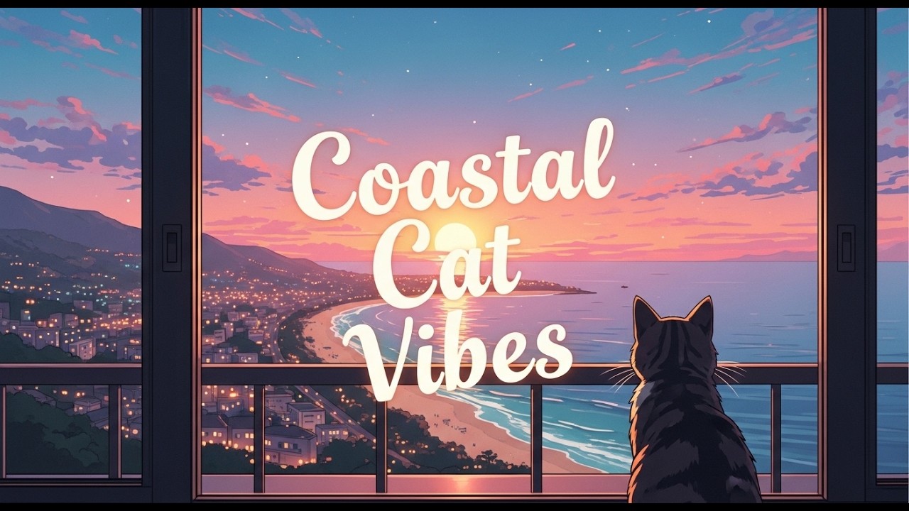 Seaside Evening 🏖️✨ ~ Cozy Lofi with a Balcony Cat