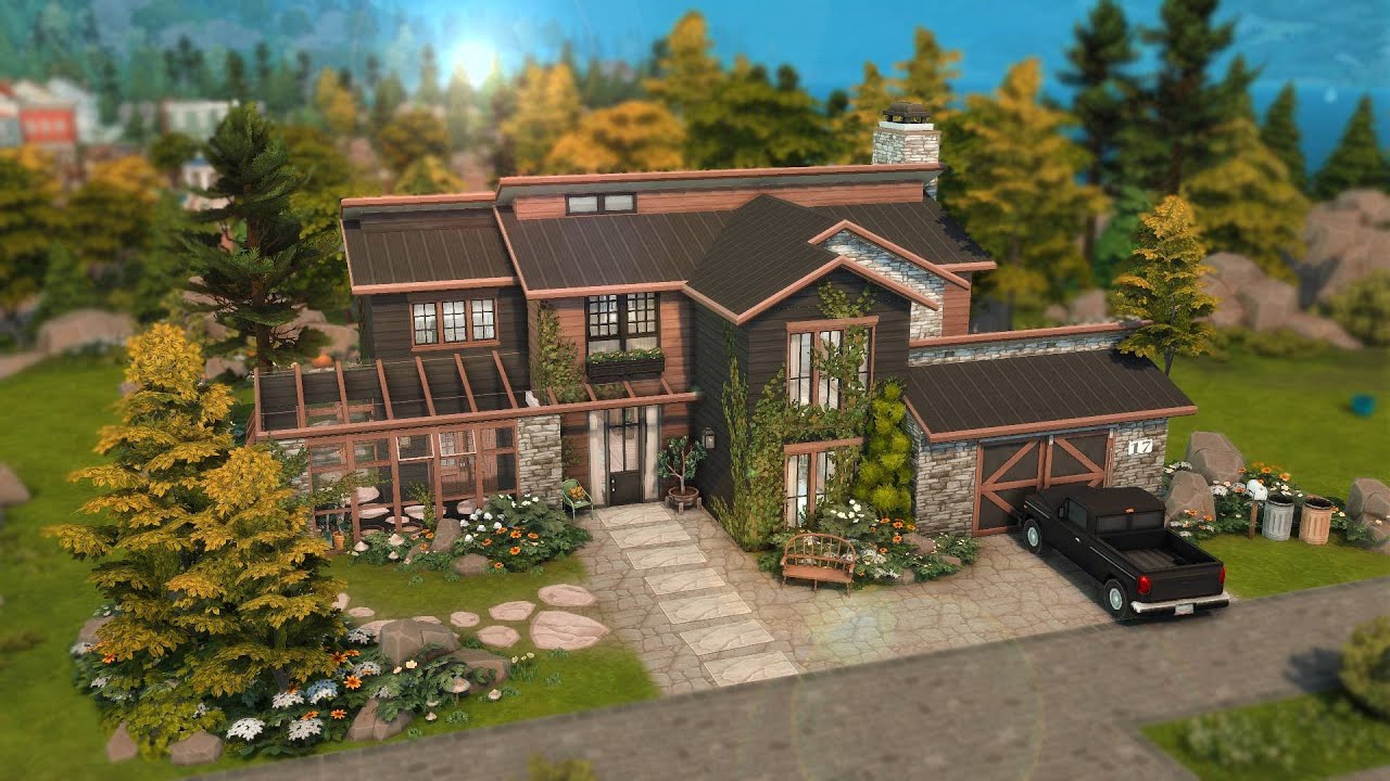 Big Rustic Family Home in Copperdale | (no cc) The Sims 4 Speed Build