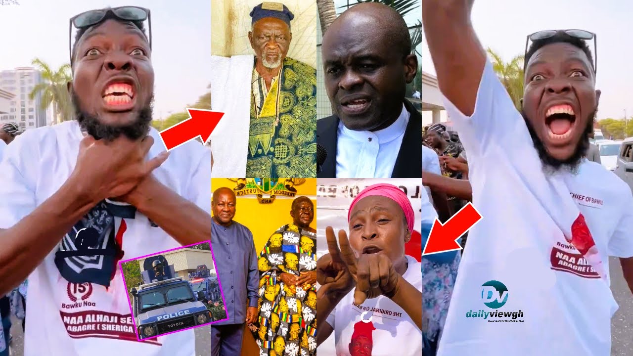 Release Him, Or No Peace, Walahi - Mamprusi Protesters F!GHTS At Court Over Seidu Abagre's Arrest