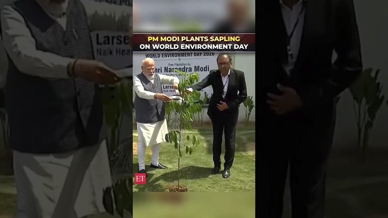 Gujarat: PM Modi plants sapling in Surat on World Environment Day