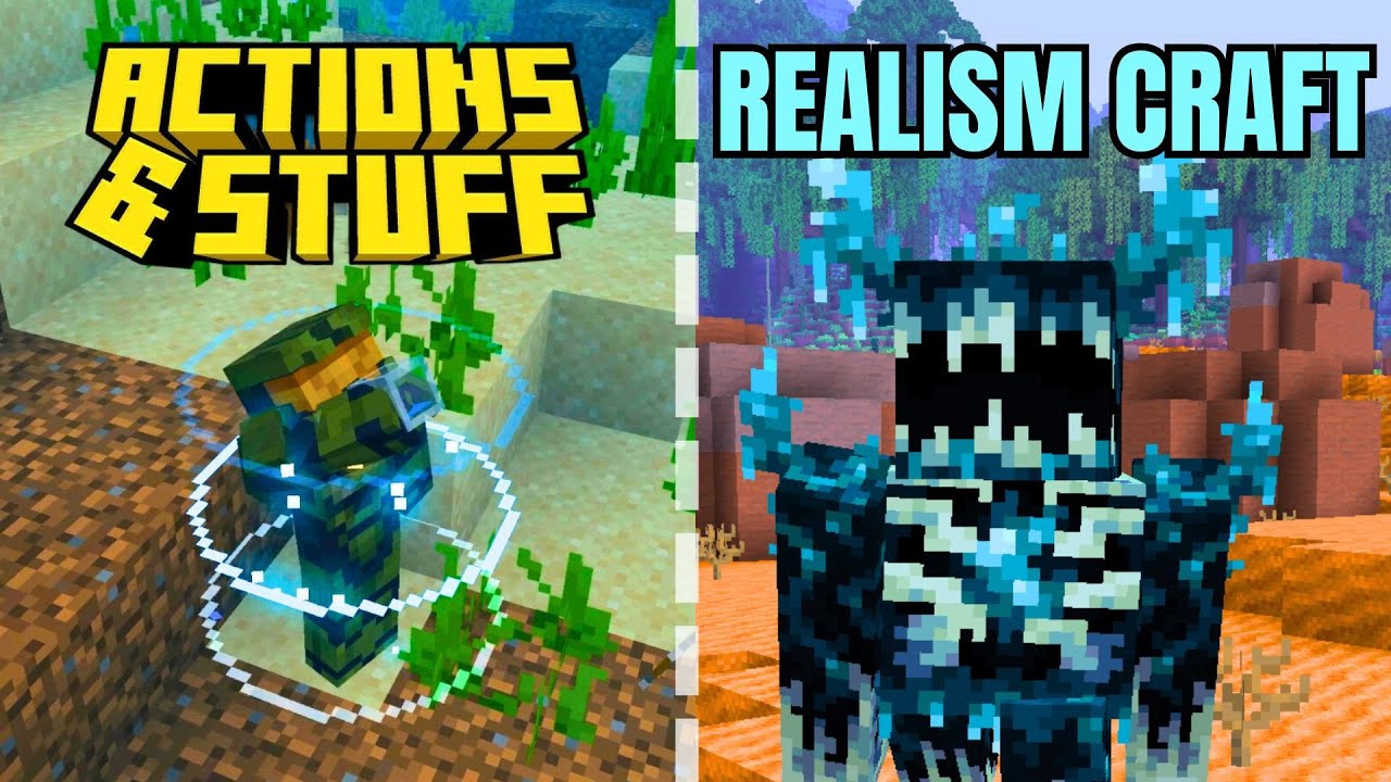 👉Realism Craft vs Actions and Stuff - Which is the BEST in Minecraft Bedrock?👀