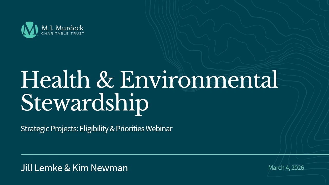 Health & Environmental Stewardship - Strategic Projects Eligibility & Priorities Webinar