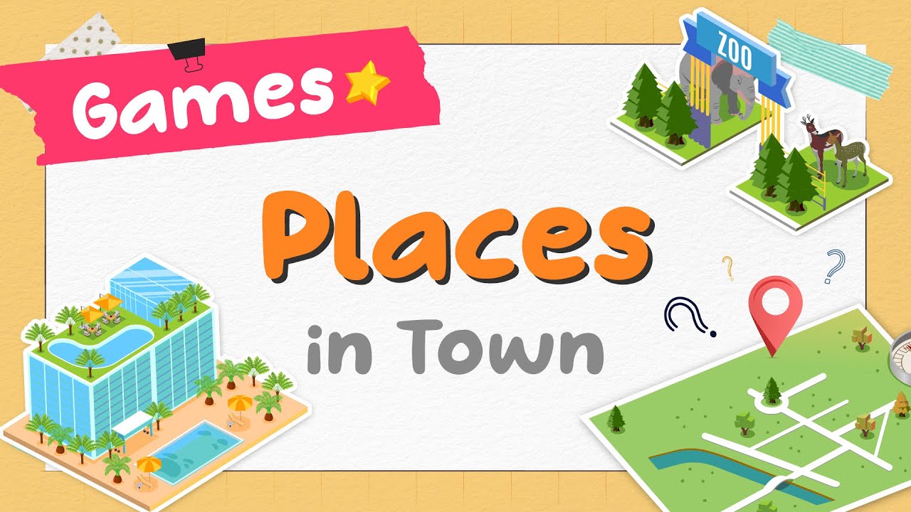 📍Places in Town🏙️ | Complete the Map! | English Vocabulary Game for Kindergarten/Preschool