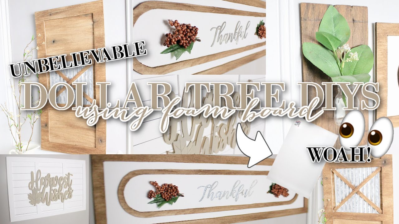 UNBELIEVABLE Dollar Tree Foam Boards DIYS | Faux Wood DIY | HIGH END Dollar Tree DIYS