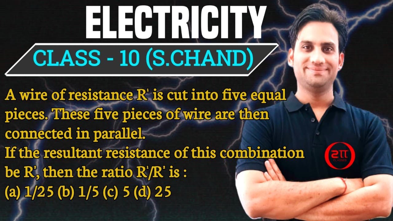 A wire of resistance R1 is cut into five equal pieces. These five pieces of wire are then connected