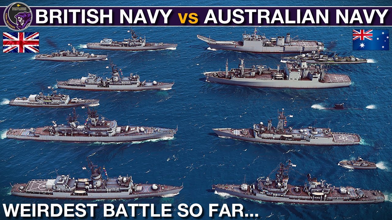All British Royal Navy Vessels vs All Royal Australian Navy Vessels | Sea Power