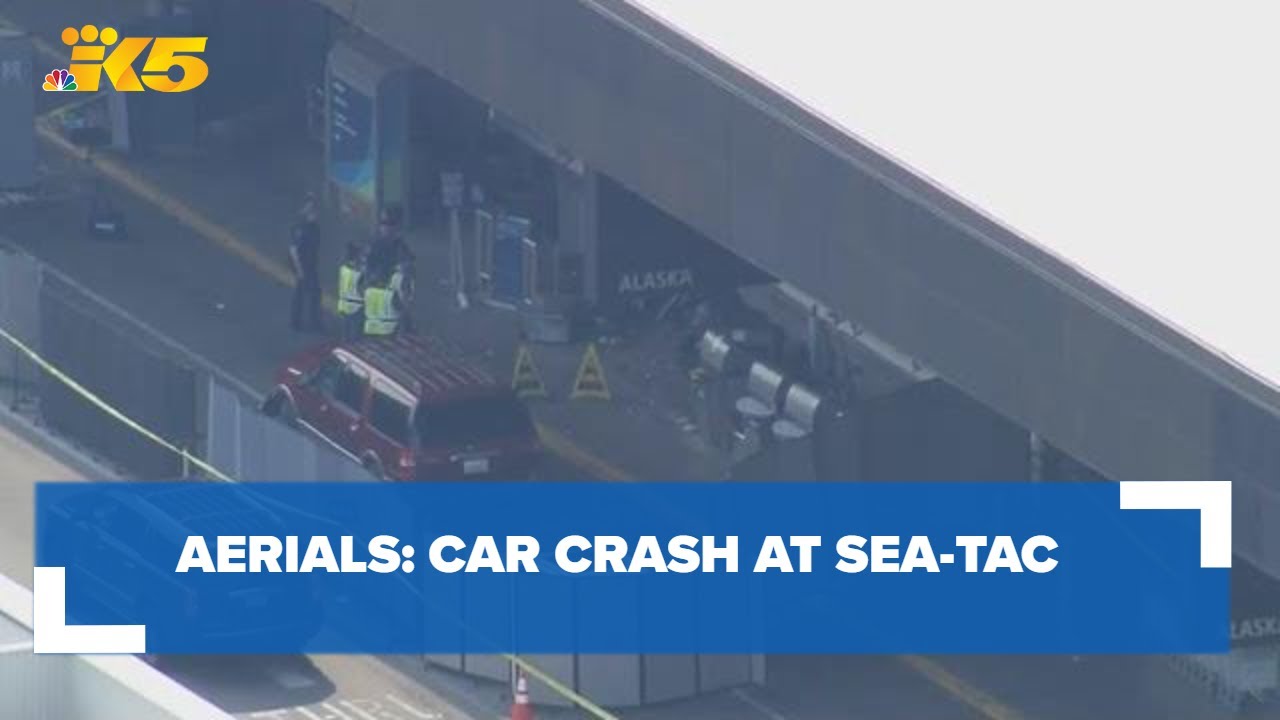 Aerials: Car crash at Sea-Tac Airport