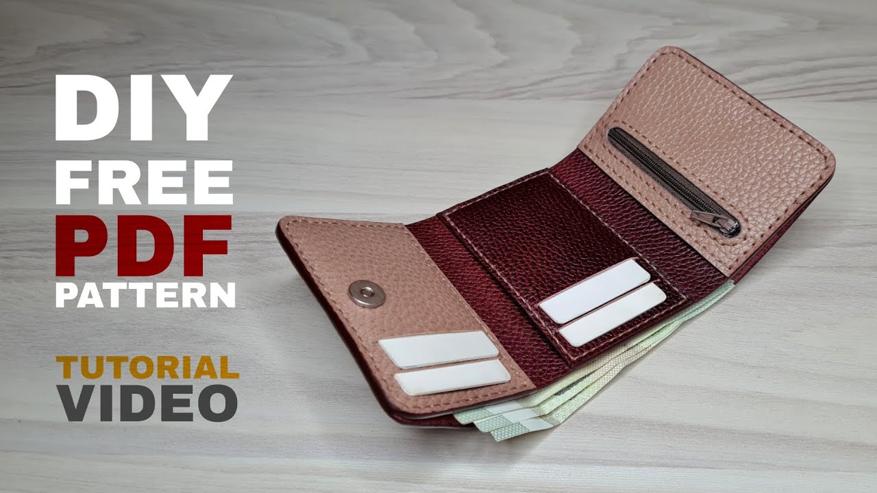 Free pattern⭕️Leather 3fold wallet✌️tutorial⭕️آموزش و الگوی رایگان کیف پول سه لت چرمی