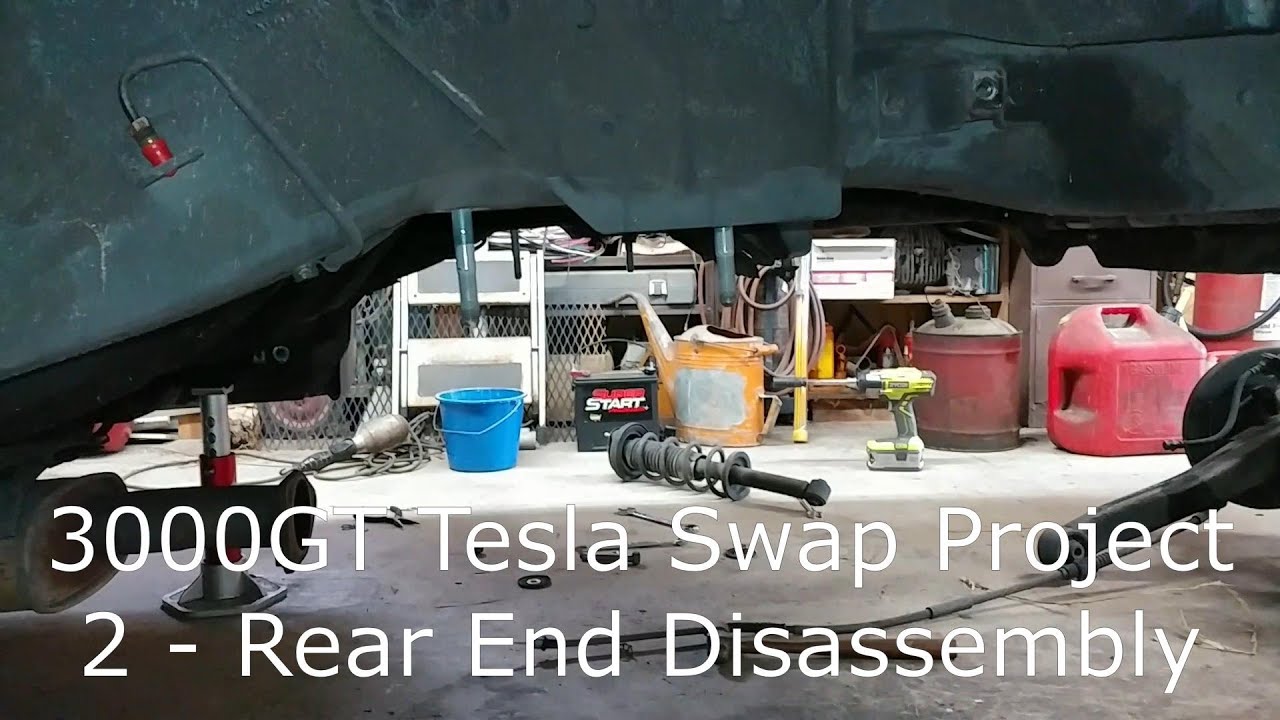 Mitsubishi 3000GT Tesla Swap 2 - Disassembling the Rear End