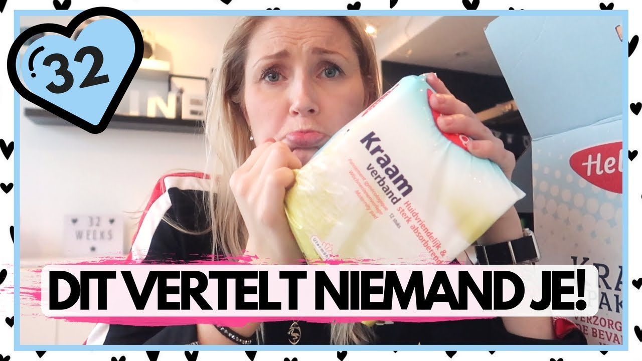 32 WEKEN ZWANGER Wat zit er in het kraampakket!? | Vlog #264 | Diesna Loomans