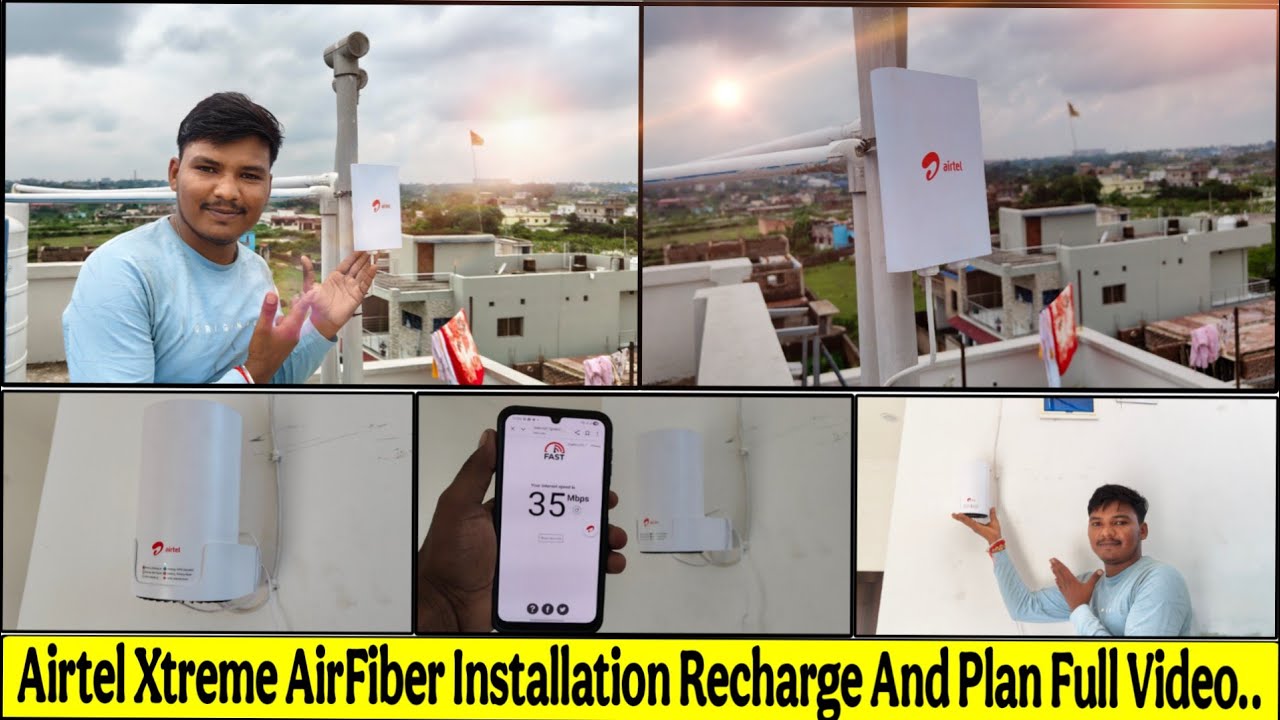Airtel Xstream AirFiber Installation Process Video..Only Internet Plan #wifi #airtel #highspeed 