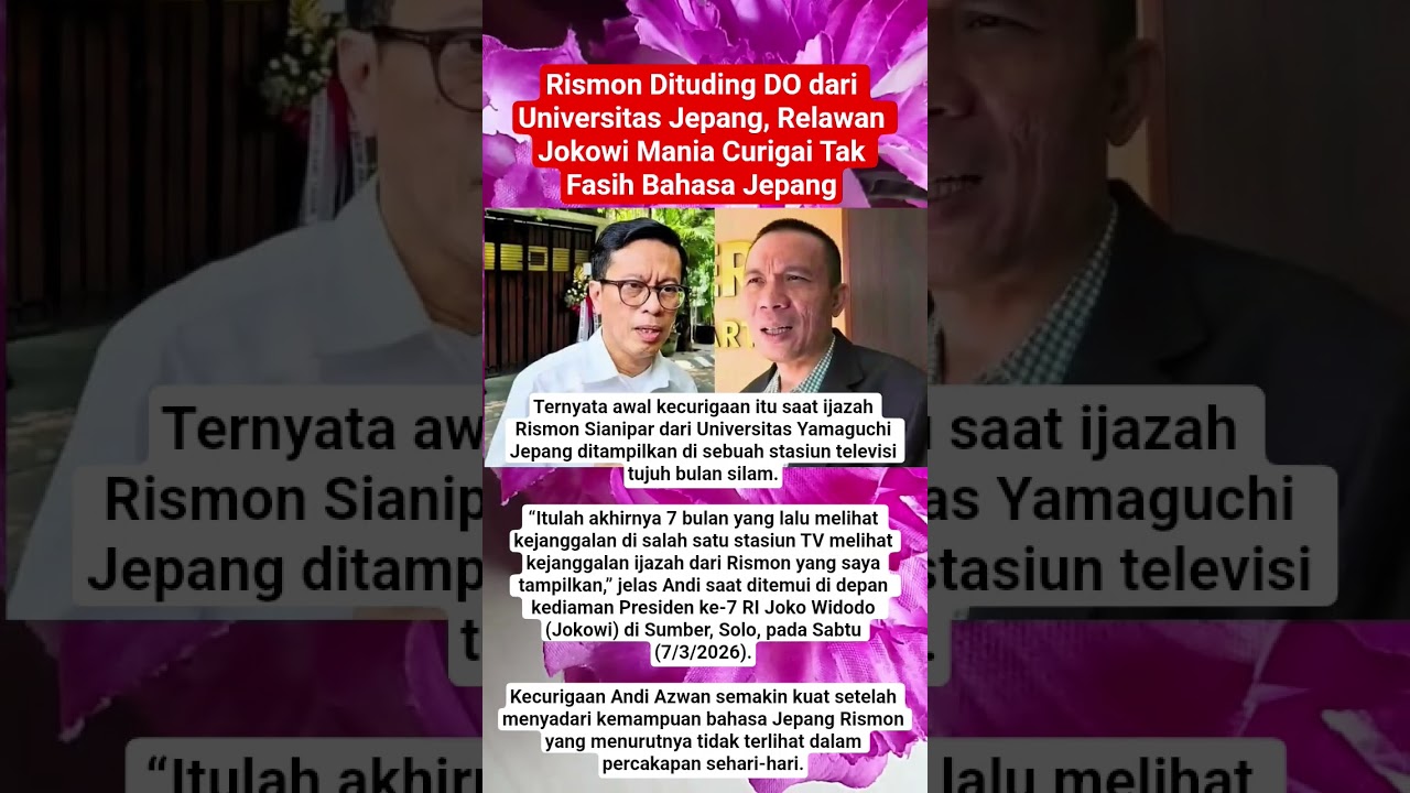 Rismon Dituding DO dari Universitas Jepang, Relawan Jokowi Mania Curigai Tak Fasih Bahasa Jepang