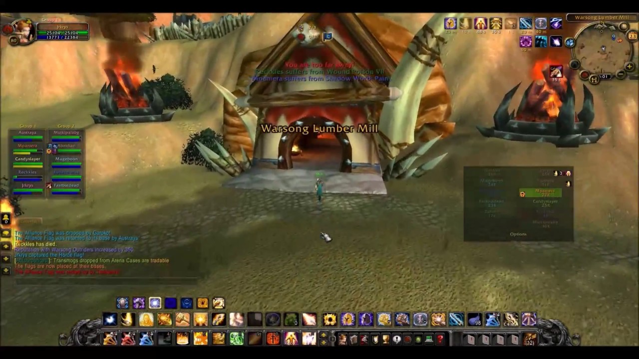 WoW-WotLK 3.3.5a Holy Paladin PVP POV in Warsong Gulch Battleground