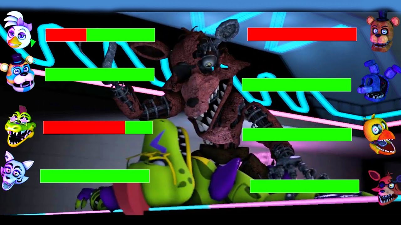 [SFM FNAF] Top 10 FNAF vs Fight Animations with HEALTHBARS