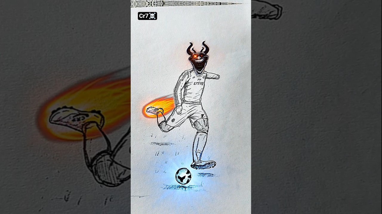 Cr7 ☠️ Speed Drawing StickMan Ronaldo 😳#shorts #drawing #ronaldo #cr7 #football