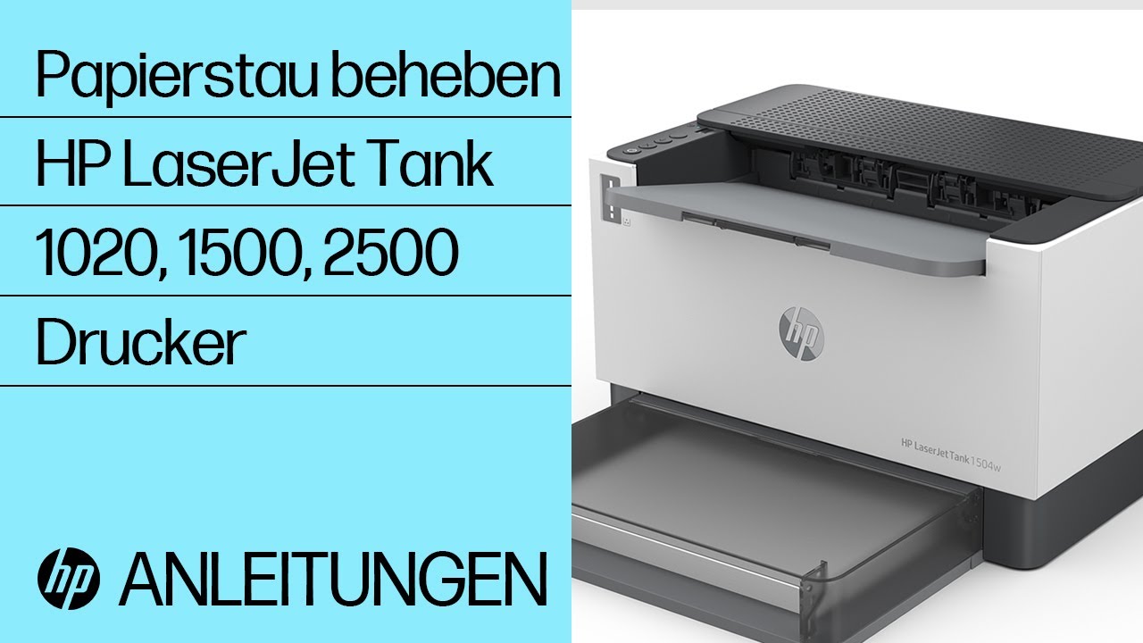 So beseitigen Sie einen Papierstau | HP LaserJet Tank 1020, 1500, 2500 Drucker | HP Support