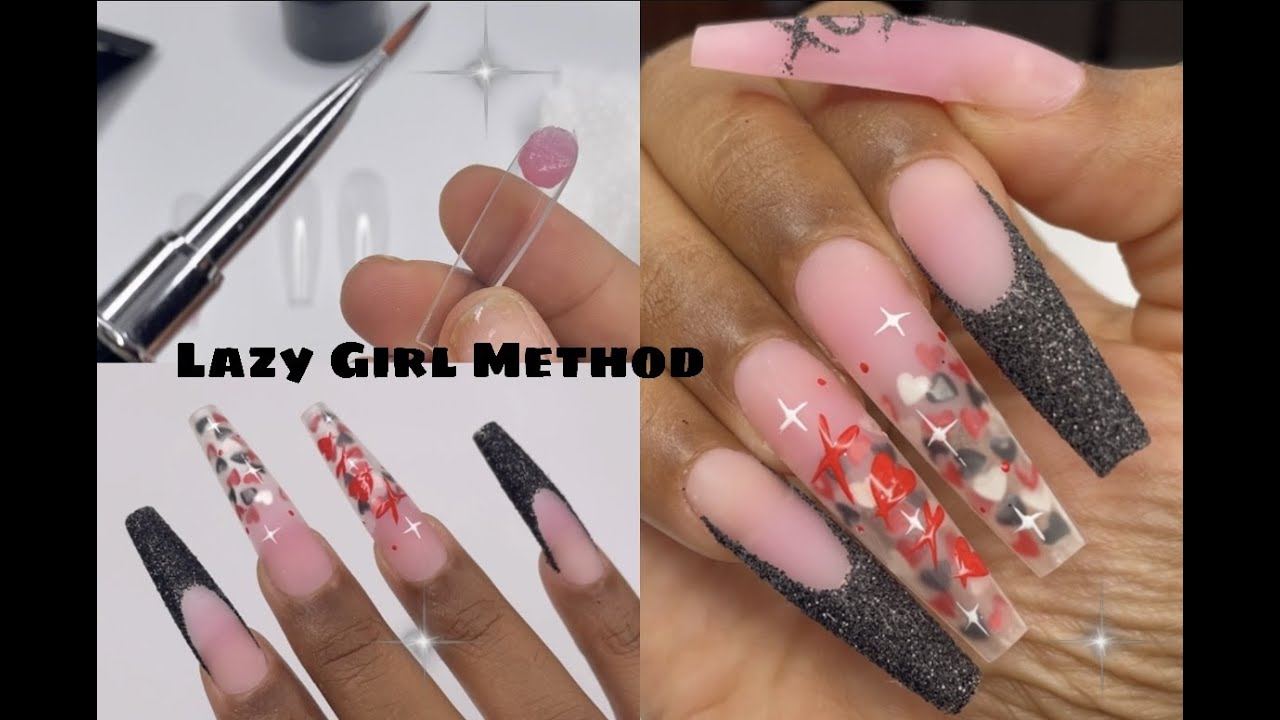 HOW TO LAZY GIRL METHOD ✨ EASY ENCAPSULATED NAIL ART 💞 Valentine's Nail Tutorial