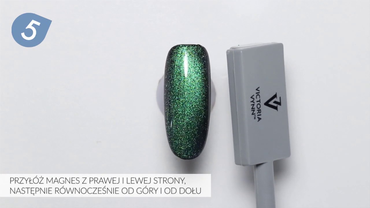 Gel Polish Stone Cat Eye - wykorzystanie magnesu dwustronnego.