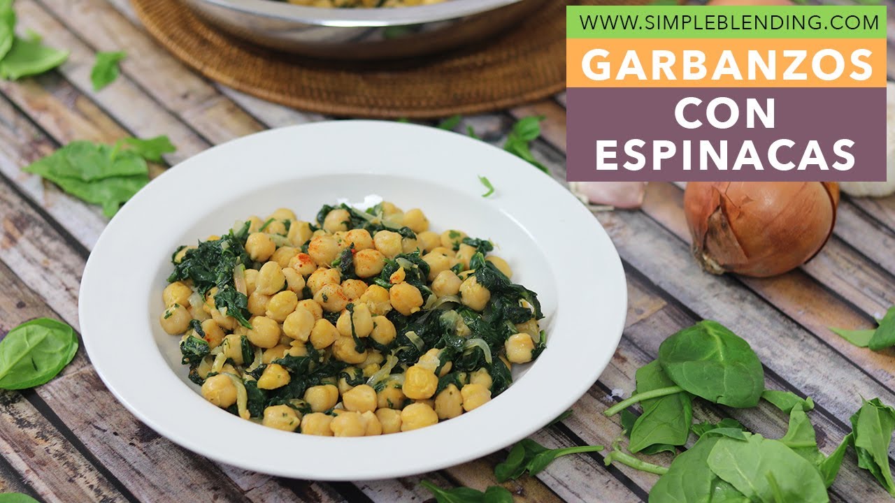 GARBANZOS CON ESPINACAS | Receta saludable de garbanzos | Garbanzos con verdura