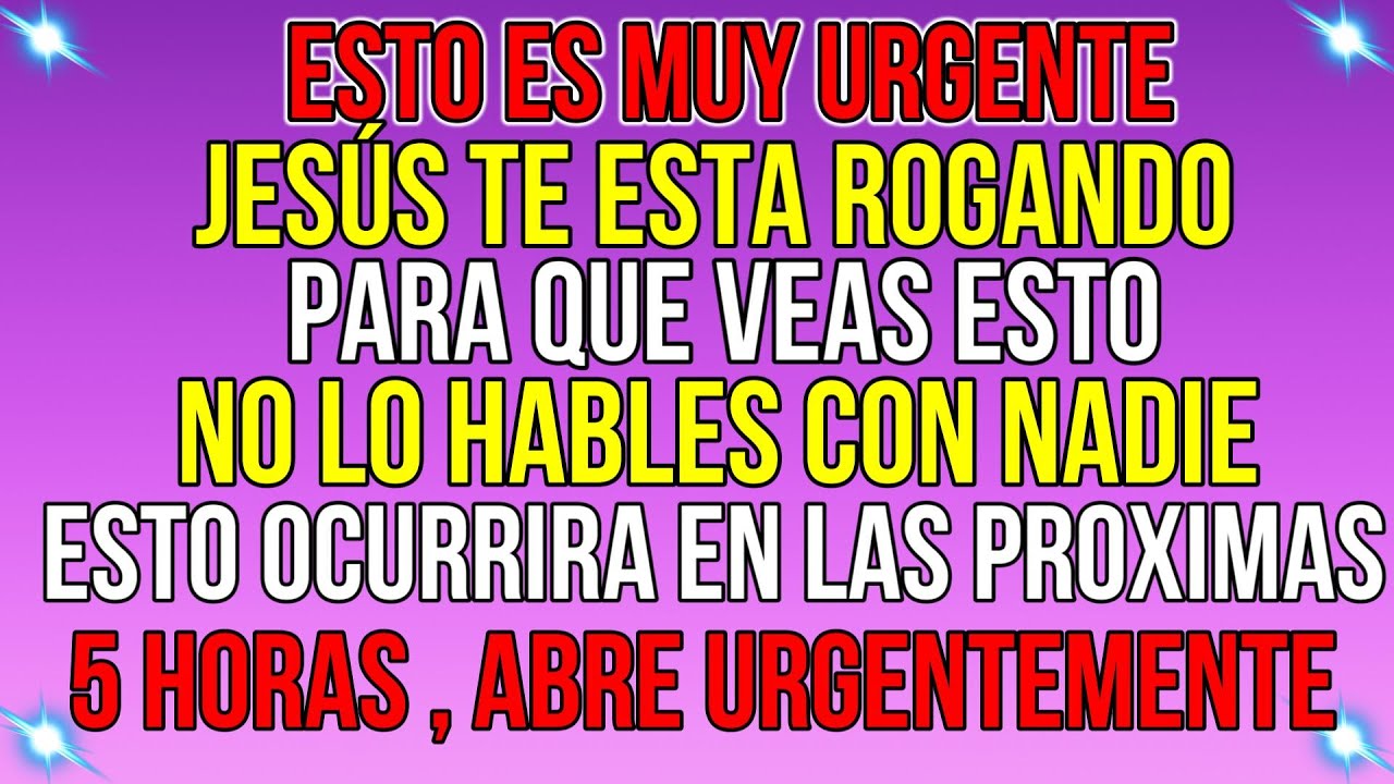 ESTO ES MUY SERIO , Jesús te SUPLICA , solo tú ERES EL ELEGIDO Para VER, No hables con NADIE...