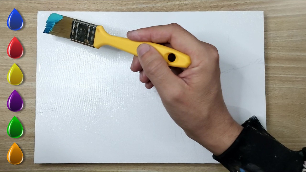 View of a Relaxing Waterfall / Acrylic Painting For Beginners