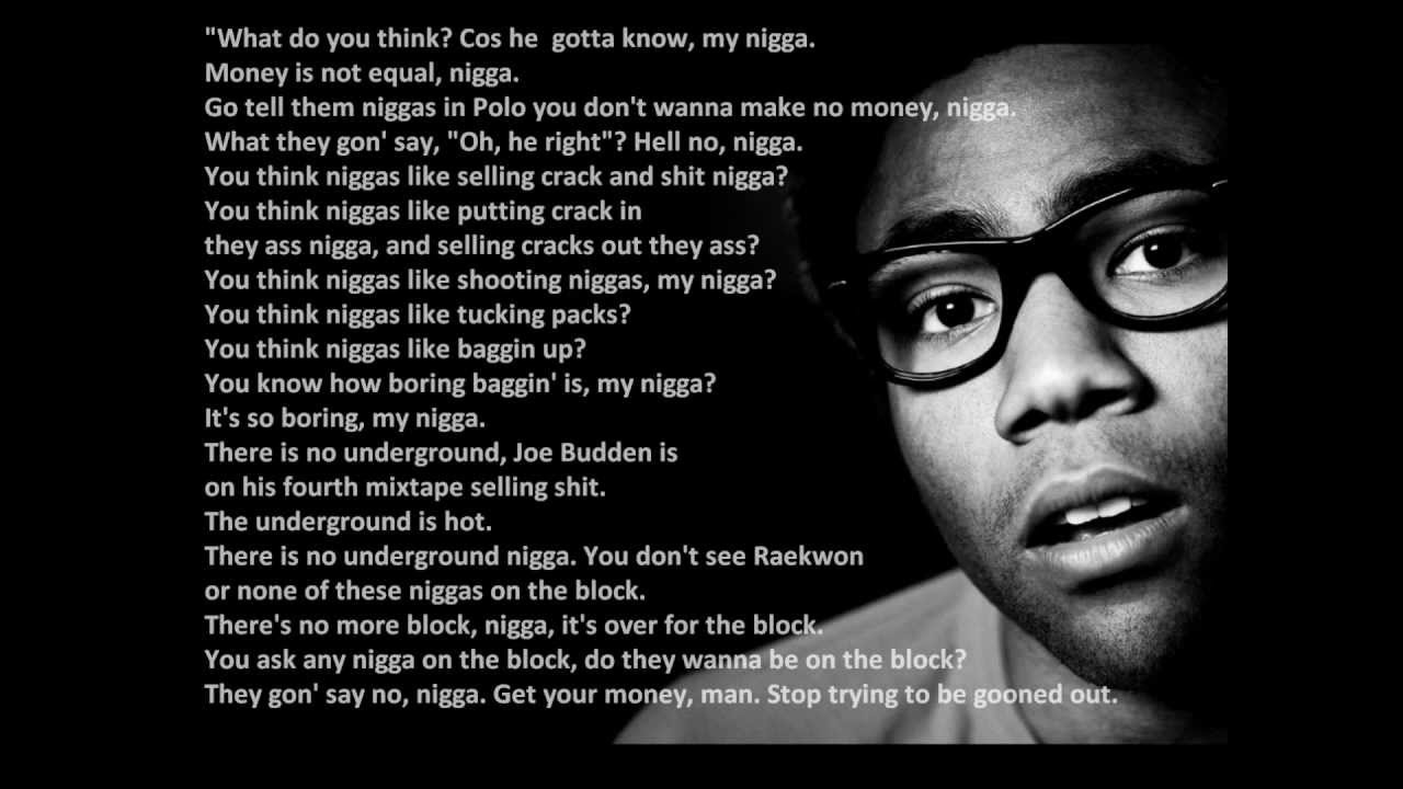 Childish Gambino - Centipede Lyrics on Screen