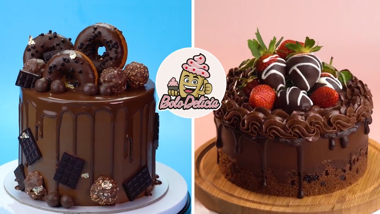 Idéias de decoração de bolo de chocolate - tutorial de bolo de chocolate | Bolo Delícia Oficial
