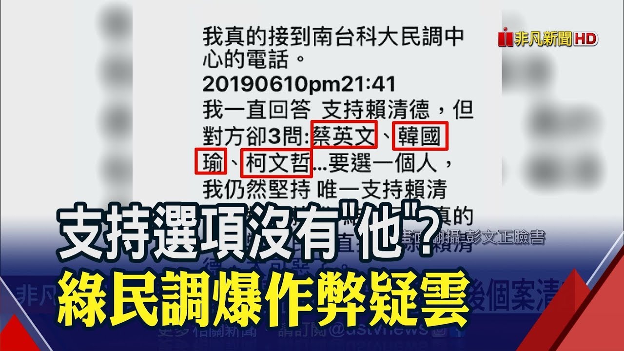 綠營初選民調作弊!?民眾爆人選沒有