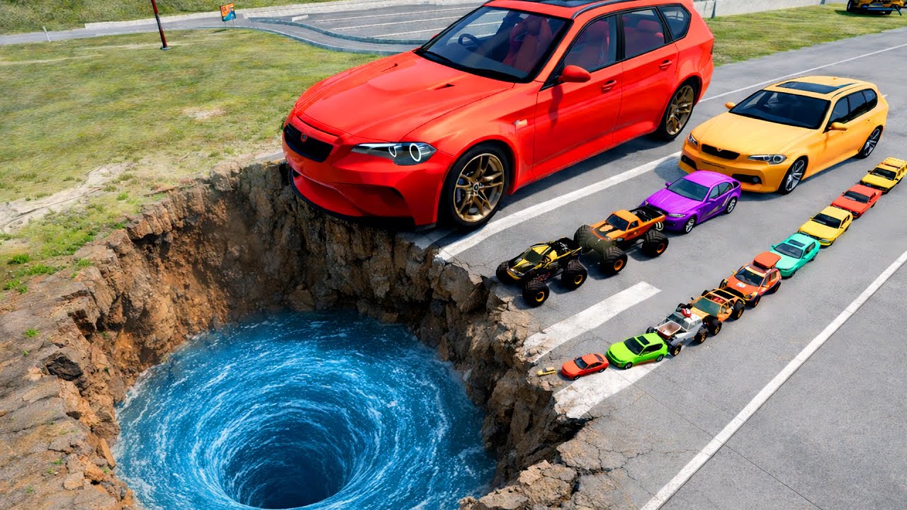🔥 BIG & SMALL CARS vs GIANT PIT #108 💥 – BeamNG.drive Extreme Crash Challenge | Impala BeamNG