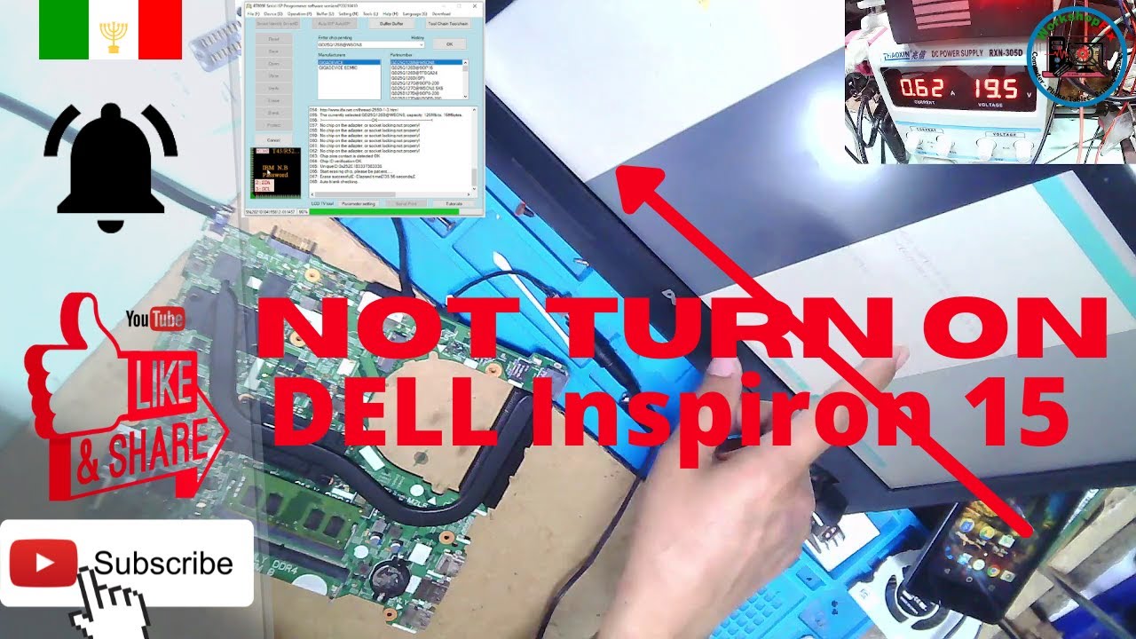 Dell Inspiron Vegas Turis MLK KBL -R 17841-1 WX2RR - How to repair not turn ON? Solved!