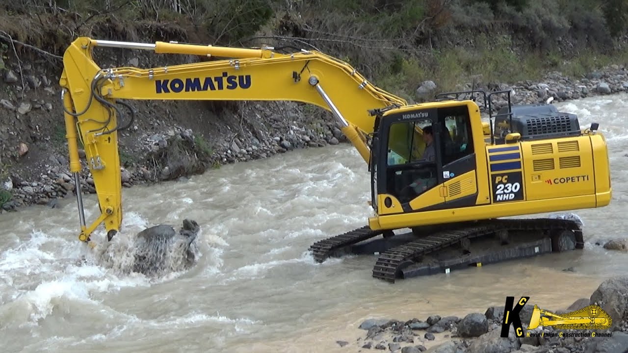 New Komatsu PC230 NHD Excavator WorkHard On Mountain River
