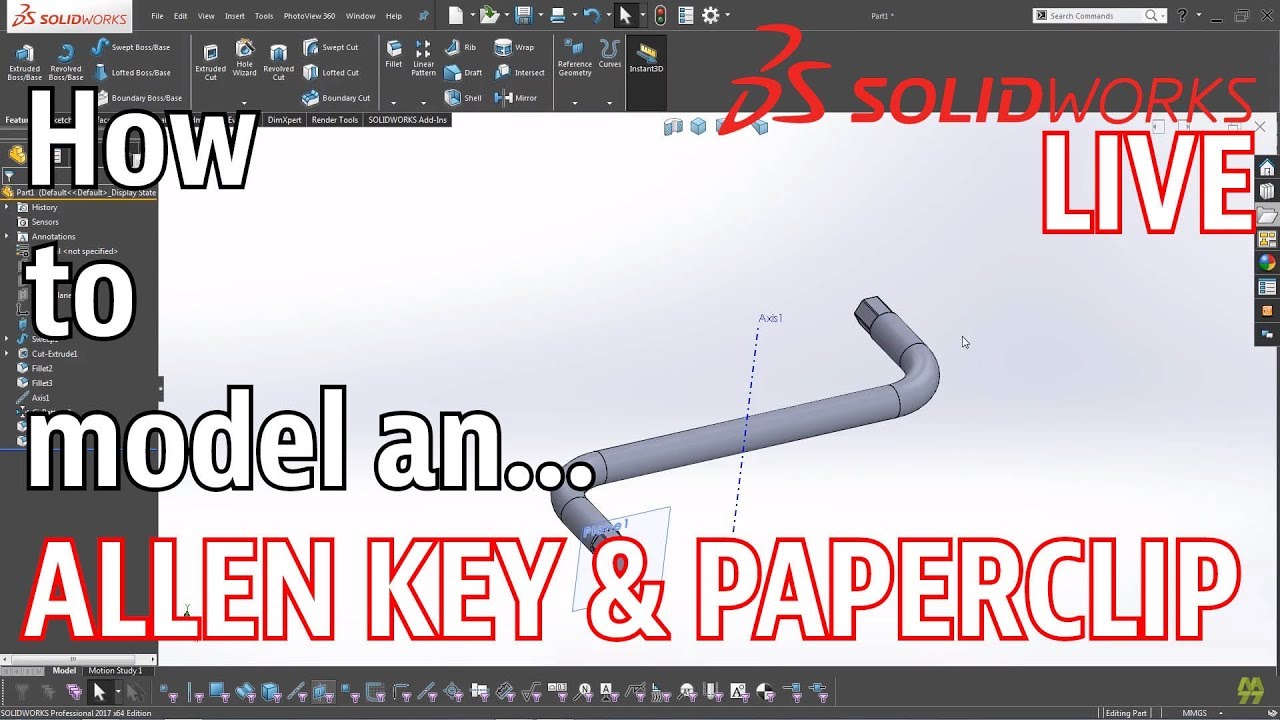 How to design a paperclip and an allen key - SOLIDWORKS LIVE STREAM