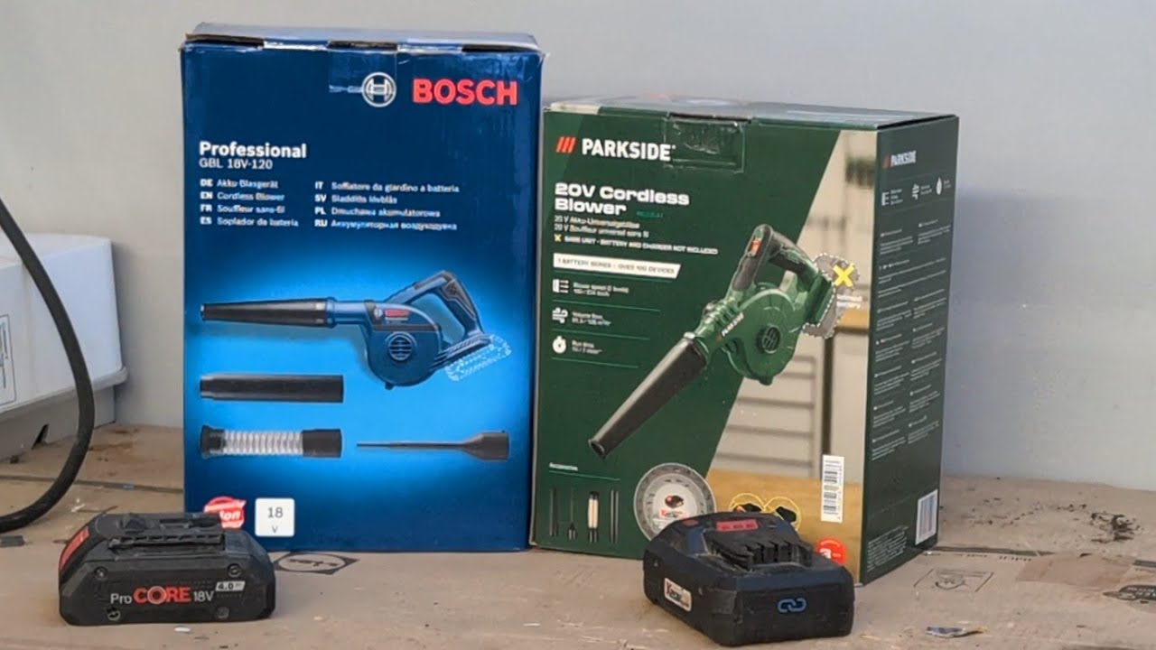Parkside 20v Akku-Universalgebläse PAUGB vs Bosch Professional GBL 18-120
