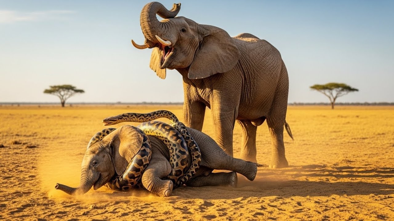 Baby Elephant Was Attacked by a Giant Snake &mdash; Then the Mother Did Something Unthinkable