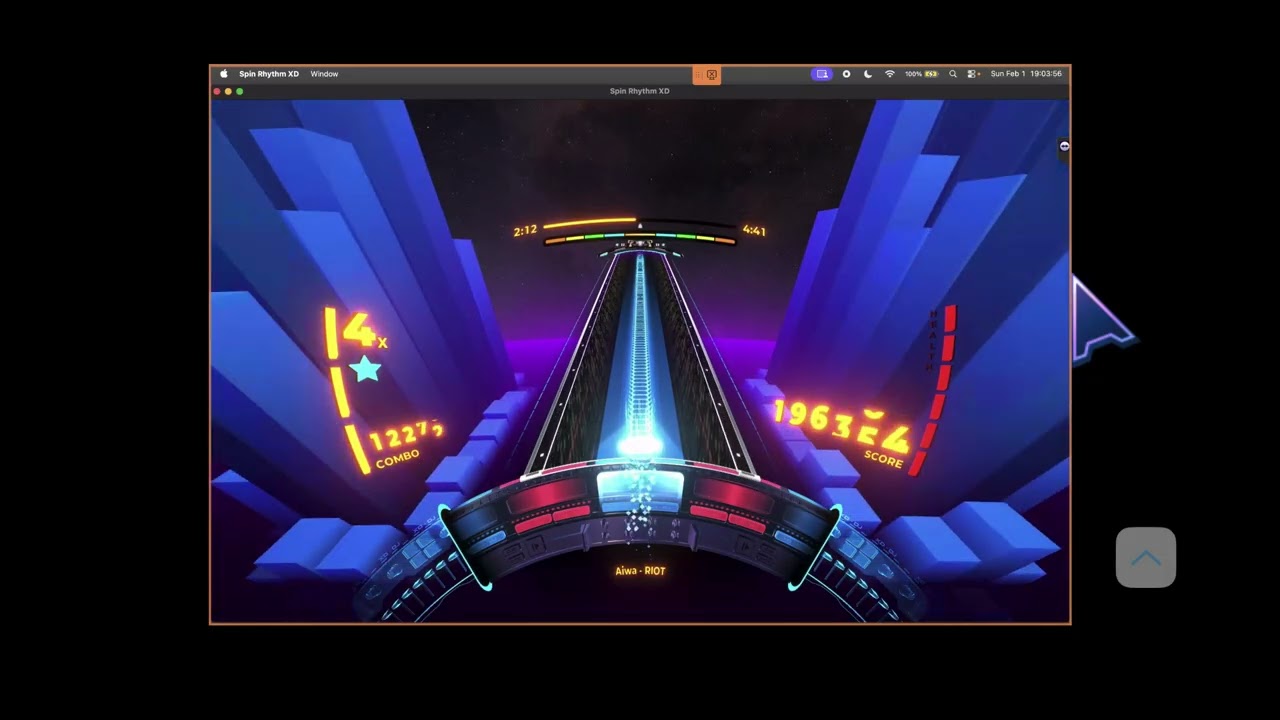 Spin Rhythm XD Ep. 1738: RIOT - Aiwa. 438K score. Level 1640.