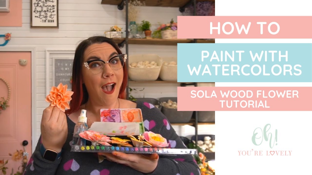 How to dye sola wood flowers - watercolor tutorial - in-depth