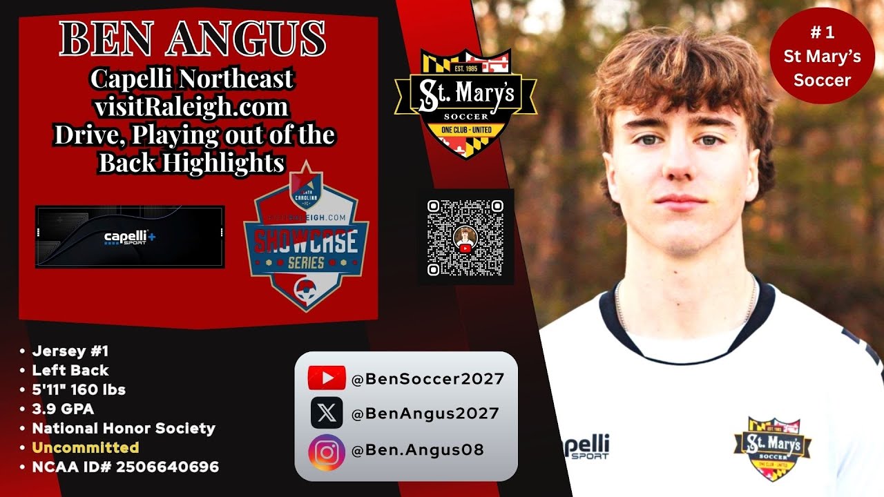 Drive, playing out of the back highlights -- Capelli/Raleigh showcases | Ben Angus | 2027 Defender