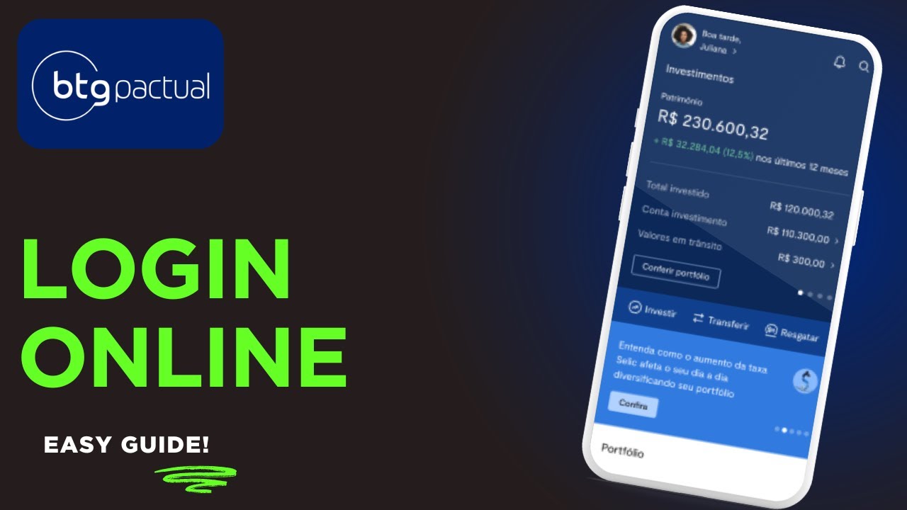 Jak zalogować się do bankowości internetowej BTG Pactual Bank - Brazylia!