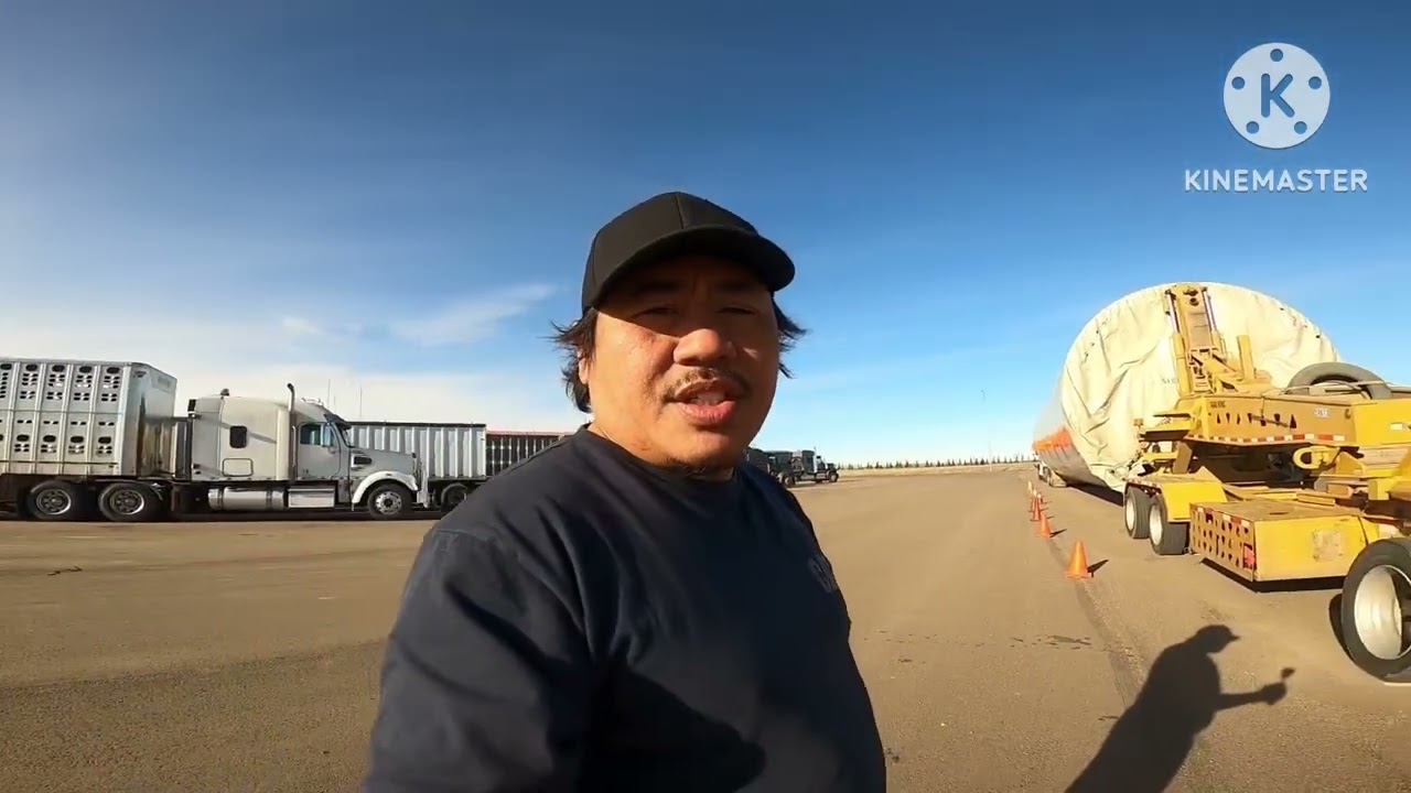 A day in a life of a heavyhaul trucker/hauling wind turbines towers/heavyhaul/moving the world