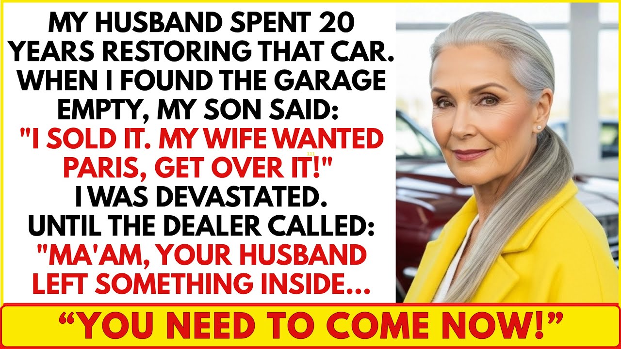 My Son Sold My Late Husband's Classic Car to Take His Wife to Paris. The Dealership Owner Called Me