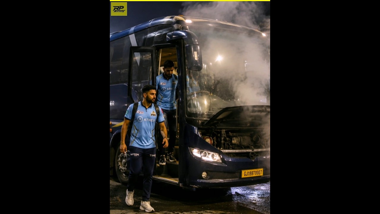 Short Circuit in Gujarat Titans Bus! Why were Mohammad Siraj and GT Players sitting on the road?