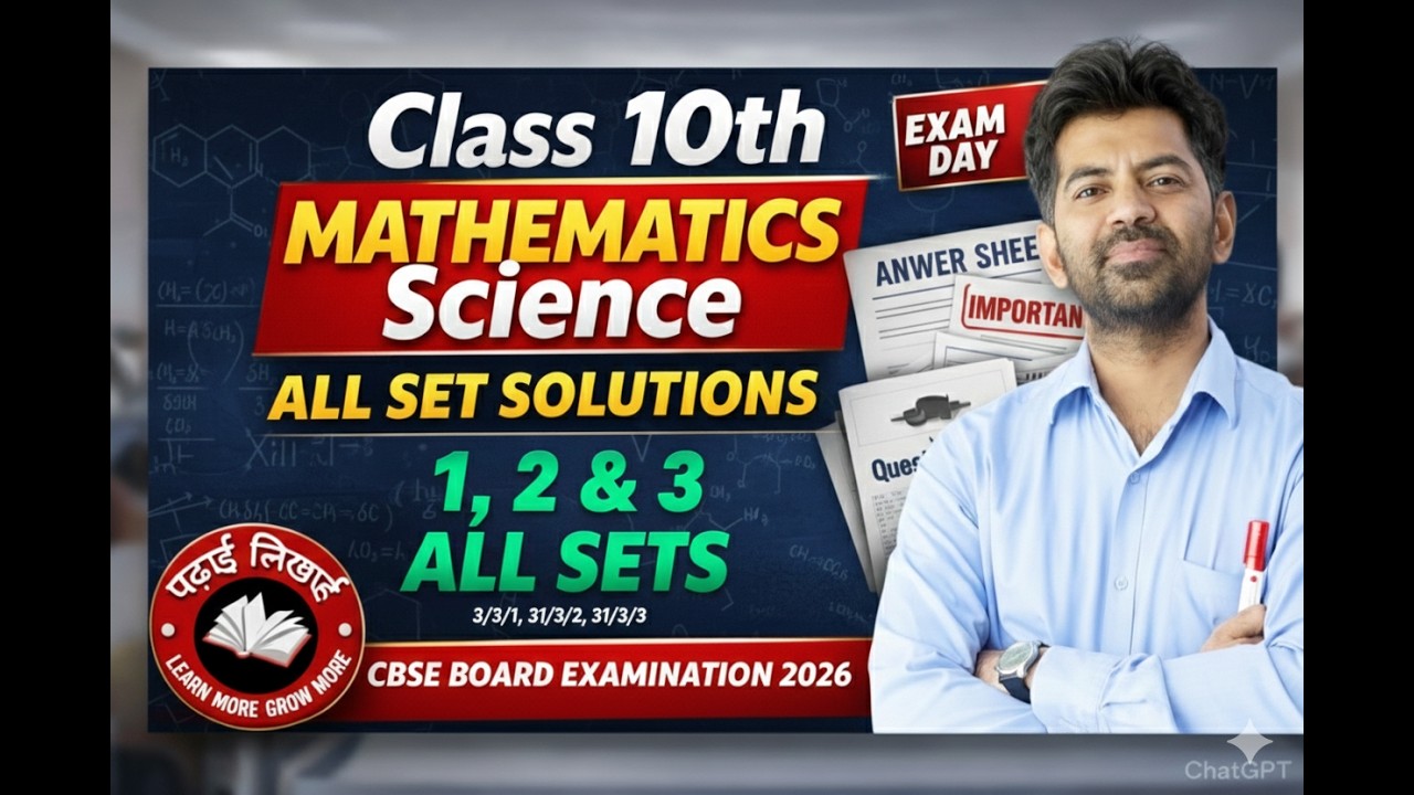 Class 10 Science CBSE Board 2026 | All Sets Solutions 31/3/1 31/3/2 31/3/3 | Complete Paper Solution