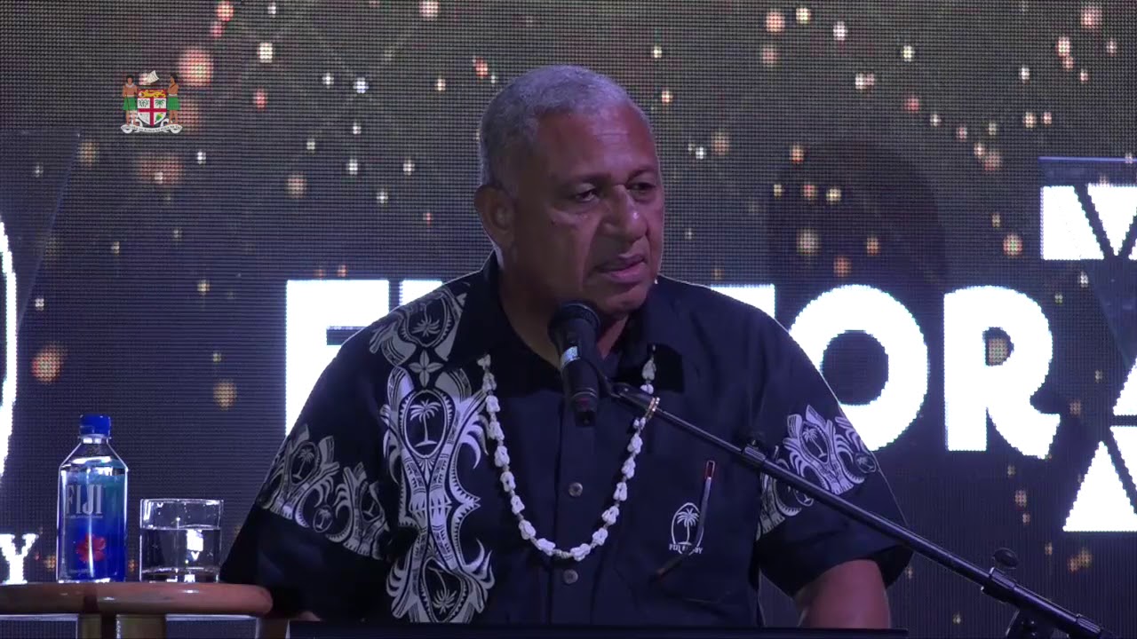Fijian Prime Minister Hon. Voreqe Bainimarama officiate at the Fiji Rugby Union (FRU) Awards Night