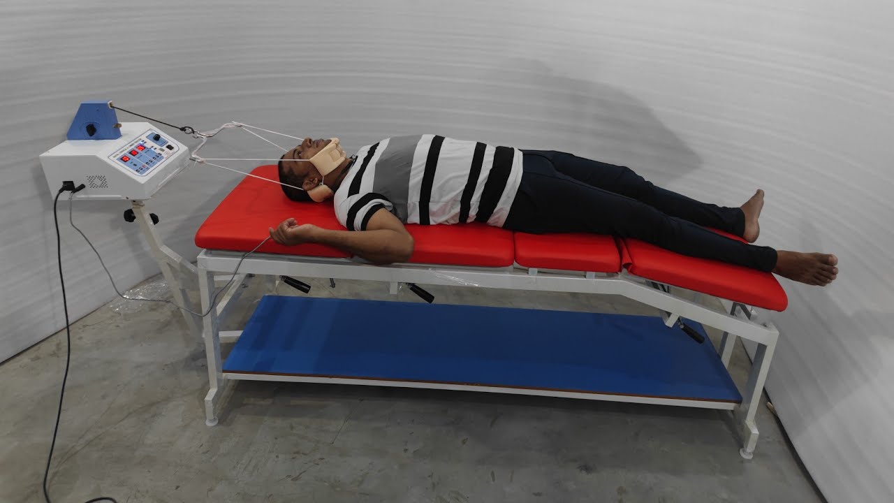 Traction Machine With Four Fold Bed Part 2 Uses Physiotherapy Clinic Lumbar & Cervical Use  (HCD186)