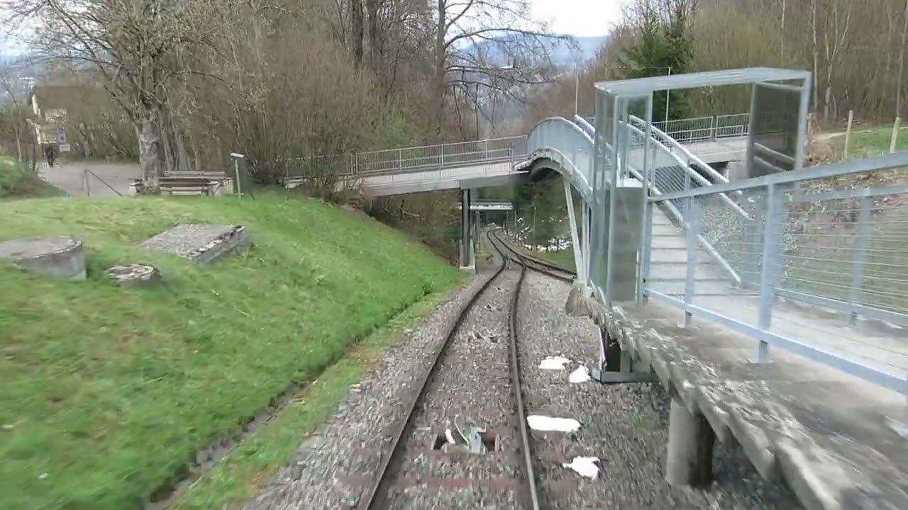 Gurtenbahn Wabern - Gurten Kulm Talfahrt 2022 Standseilbahn funiculaire funicular Schweiz seilbahn