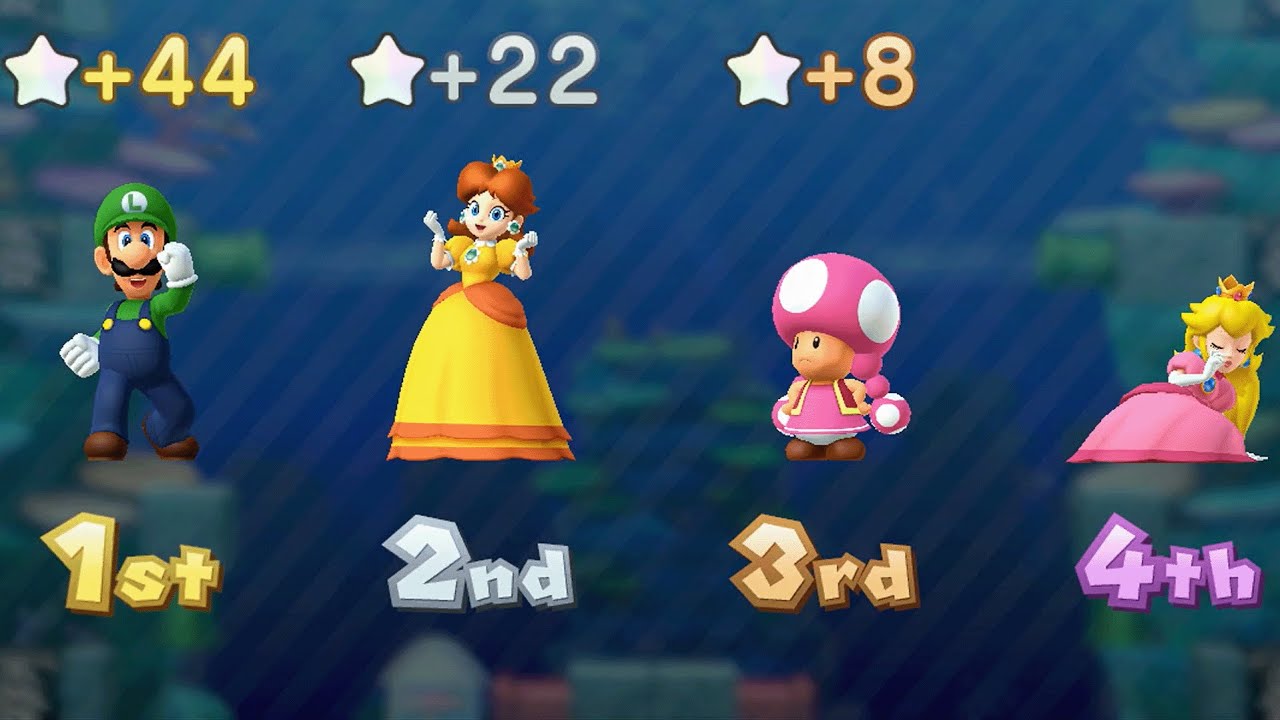 Mario Party 10 - Luigi vs Peach vs Toadette vs Daisy - Mushroom Park