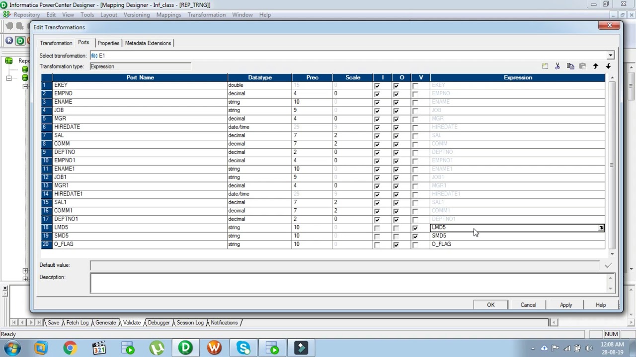 SCD (Slowly Changing Dimension)  Type 1 In Informatica