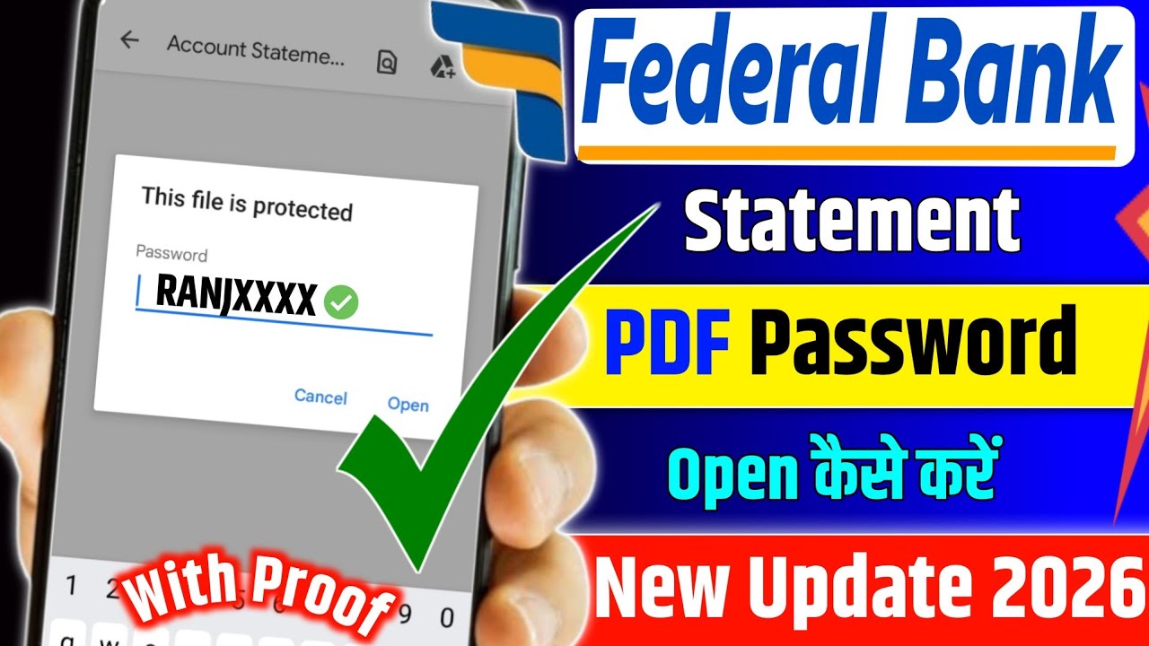 Federal Bank Statement Password  | How To Open Federal Bank Statement Pdf Password | Federal Bank
